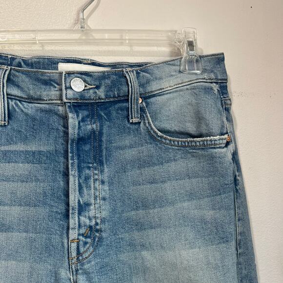Mother Tomcat Jeans High Rise Cropped Straight Leg Confession Wash Size 30 - Picture 6 of 11